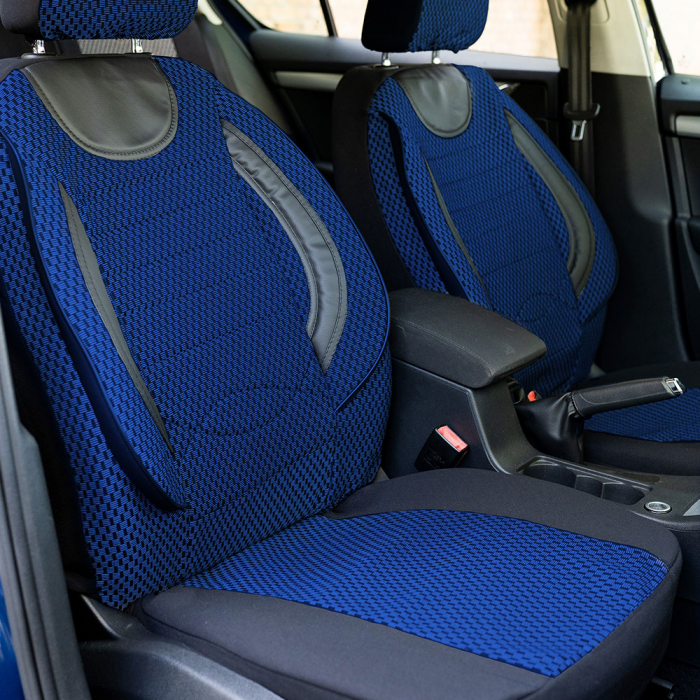 Set Huse scaune auto piele si textil FORD Ecosport 2018 - 2024 (Albastru) [2]