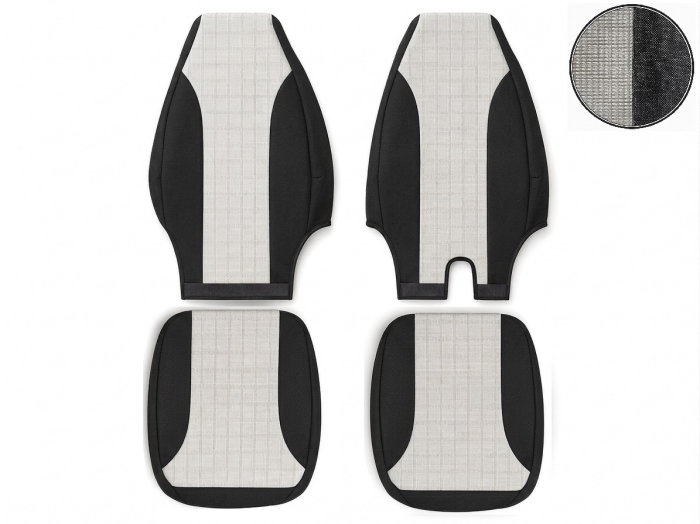 Set Huse Scaune Camion pentru Volvo FH12 2002-2012, Textil, Negru-Gri, 4 Piese [4]