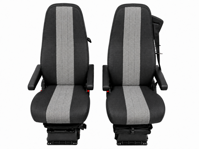 Set Huse Scaune Camion pentru Volvo FH4 2014+, Textil, Negru-Gri, 4 Piese [2]