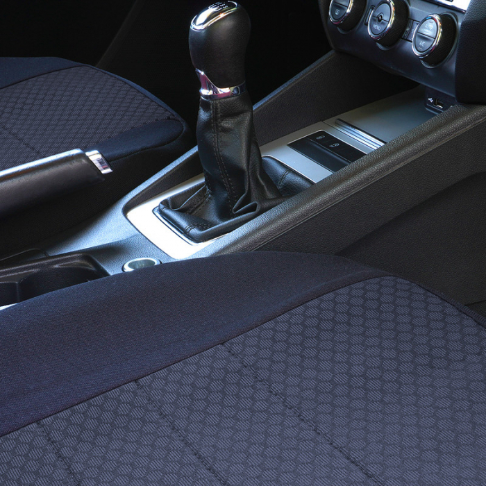 Set huse scaune cu insertii piele compatibile AUDI Q5 I (8RB) (2008-2017) Negru-rosu [3]