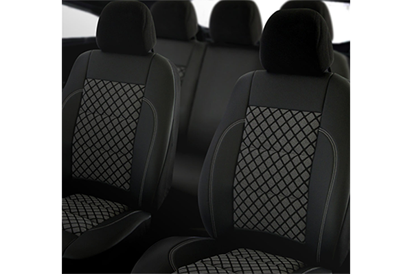Set huse scaune compatibile RENAULT MEGANE 2002-2009 Piele + Textil (Compatibile cu sistem AIRBAG) [2]