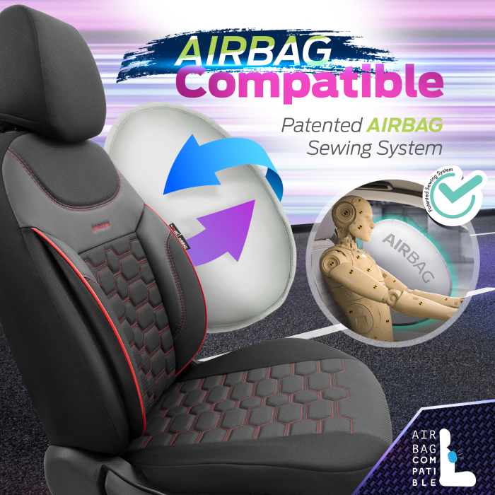 Set huse scaune compatibile SKODA OCTAVIA II (2004-2013) compatibile cu sistem AIRBAG [3]