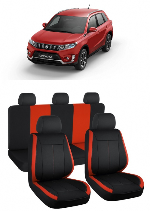 Set huse scaune compatibile SUZUKI VITARA /GRAND VITARA III (2005-2015) VISION Rosu [1]