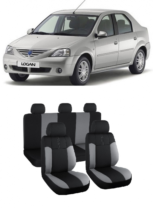 Set huse scaune Dacia Logan (2004-2012  Trend Negu-Gri [1]