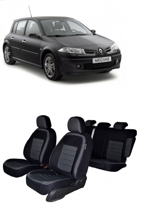 Set Huse scaune dedicate Renault Megane II (2004-2009) + huse cotiere [1]