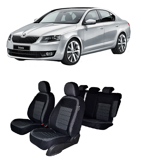 Set Huse scaune dedicate  Skoda Octavia III 5E (2013-2020)+2 huse pentru cotiere. [1]