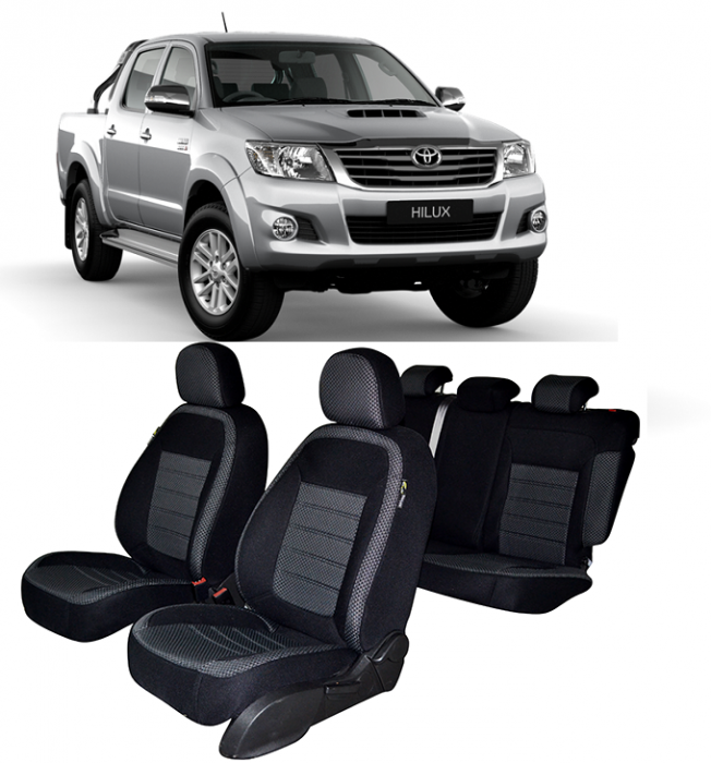 Set Huse scaune dedicate  Toyota Hilux (2015-2025)  2 huse pentru cotiere [1]