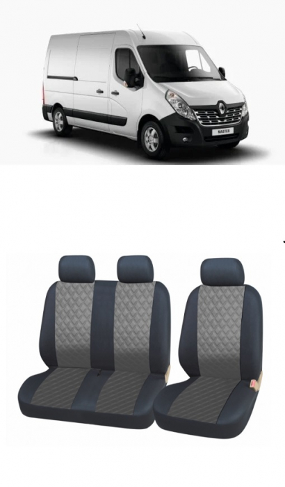 Set huse scaune din piele alcantara Renault Master 2+1 (2000-2014) [1]