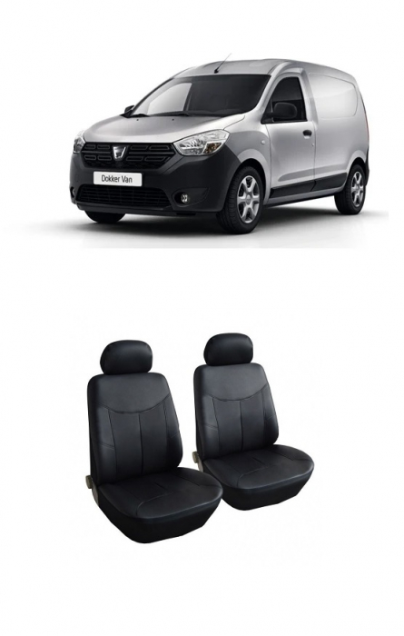 Set huse scaune din piele fata Dacia Dokker Van 2012-2020 (1+1) [1]