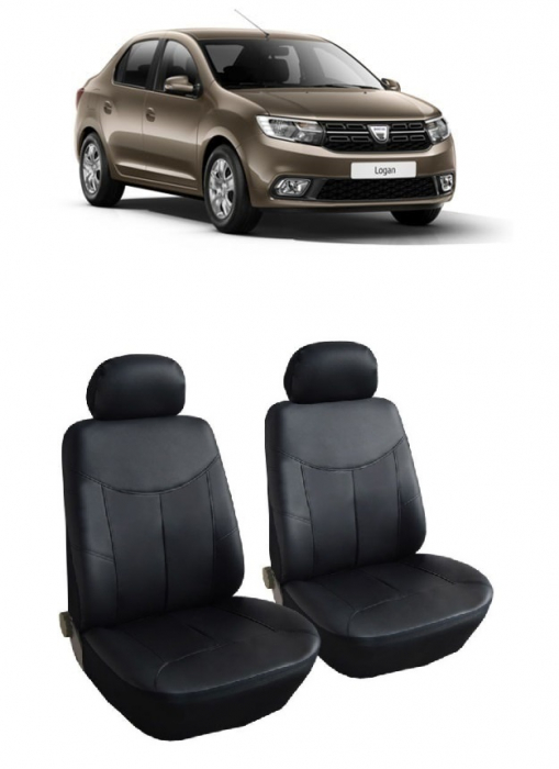 Set huse scaune din piele fata Dacia Logan 2012-2020 (1+1) [1]