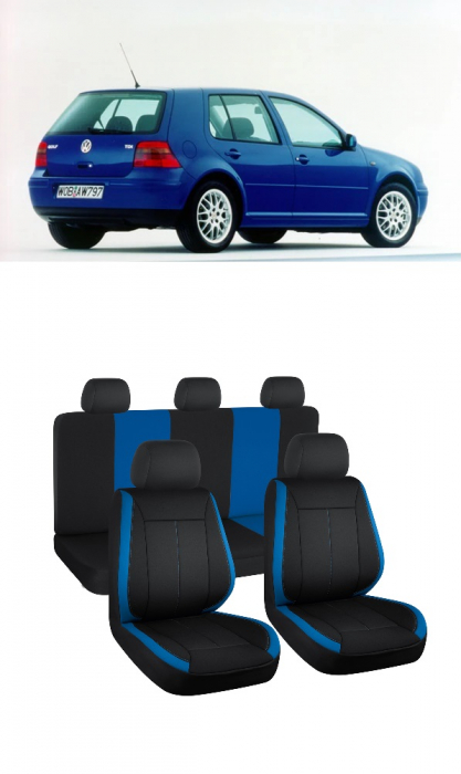 Set huse scaune Golf IV (1997-2004) Vision Negru-Albastru [1]