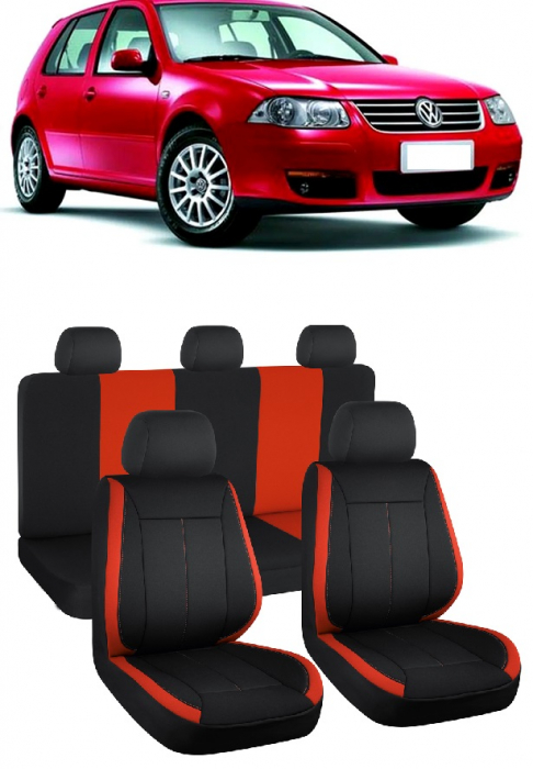 Set huse scaune Golf IV (1997-2004) Vision Negru-Rosu [1]