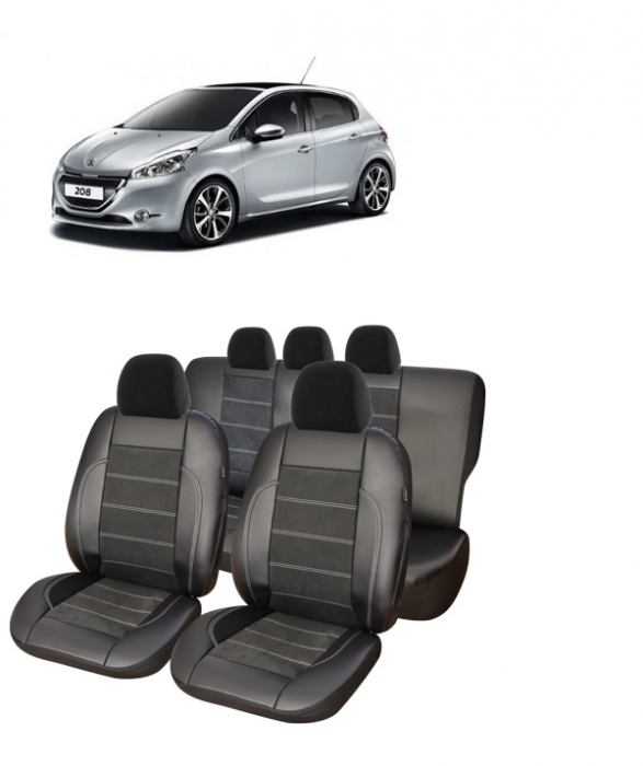 Set Huse scaune piele alcantara dedicate Peugeot 208 (2012-2015) [1]