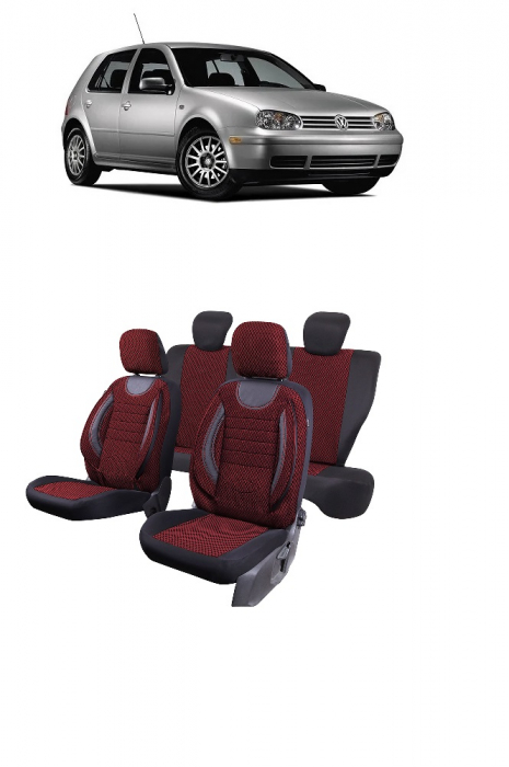 Set Huse scaune Piele ecologica cu textil VW GOLF IV (1997 - 2004) [1]