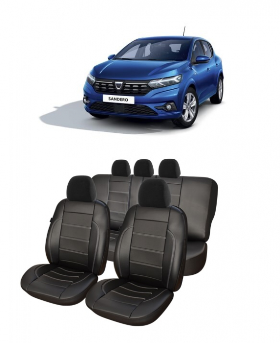 Set huse scaune piele perforata Dacia Sandero 2021-2022 [1]