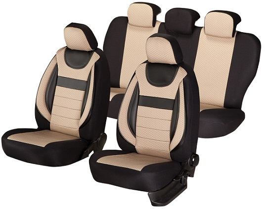 Set huse scaune piele si textil compatibile VW PASSAT B7 (2010-2015) Bej [3]