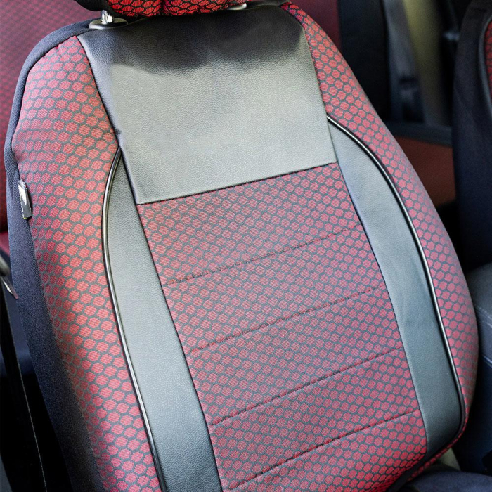 Set huse scaune piele si textil compatibile VW PASSAT B7 (2010-2015) Rosu [3]