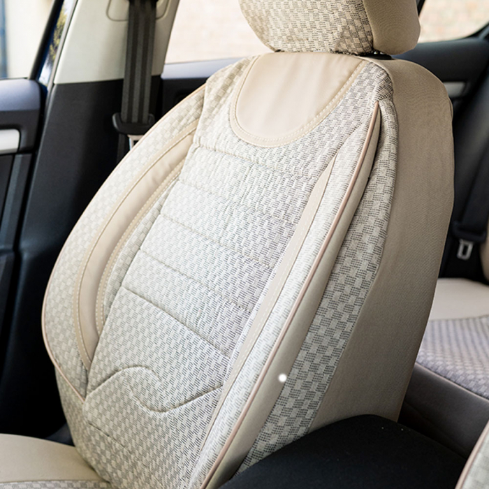 Set huse scaune Piele si textil SKODA OCTAVIA II (2004-2013) Bej [3]