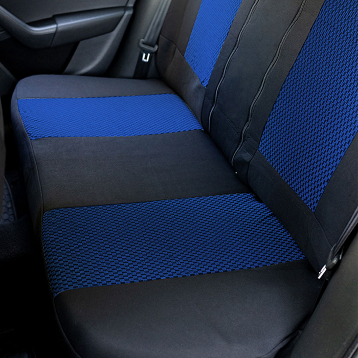 Set huse scaune Piele si textil SKODA OCTAVIA II (2004-2013) Albastru [3]