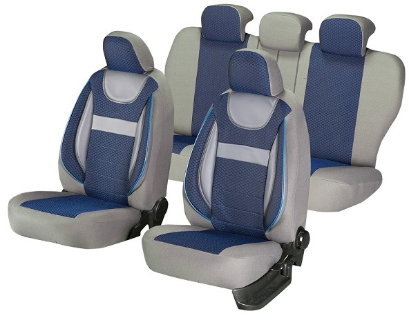 Set huse scaune piele si textil VW PASSAT B7 (2010-2015) Albastru [5]
