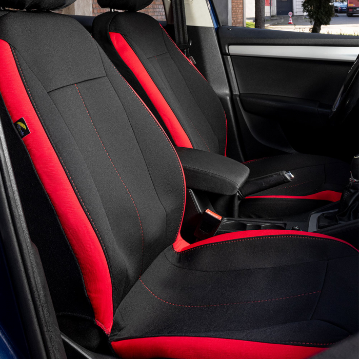 Set huse scaune Volkswagen T-Roc (2019-2023) Negru-Rosu [4]