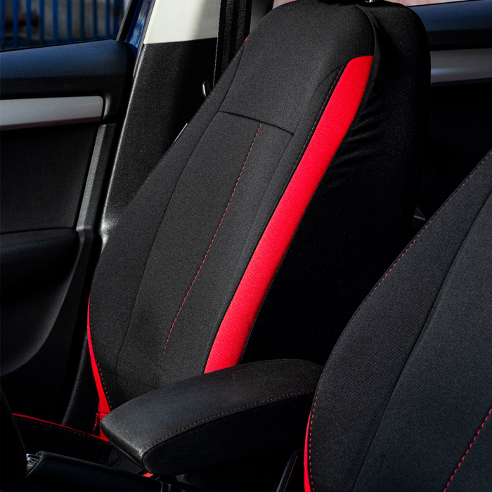 Set huse scaune Volkswagen T-Roc (2019-2023) Negru-Rosu [3]