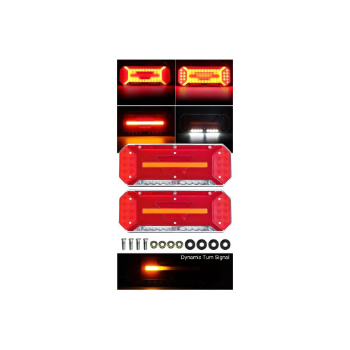 Set lampa LED Stanga si Dreapta cu efect de neon și semnalizare intermitentă dinamică, cu 5 funcții, 12-24V, 345mm X 130mm Cod: ST0223 [4]