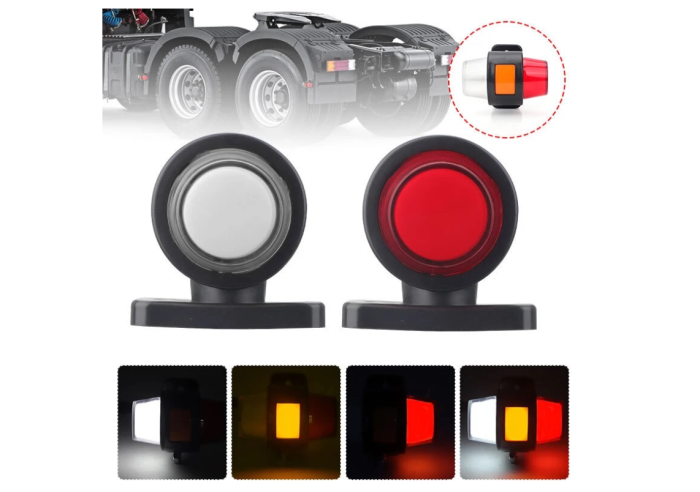Set Lampai Laterale Gabarit LED cu efect neon pentru camion, remorca, TIR, van, rulota etc. 12–24V, rosu-alb-portocaliu [5]