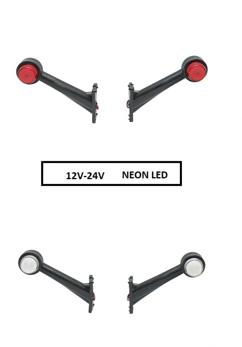 Set Lampi gabarit laterale LED NEON rosu-alb 12V-24V [1]