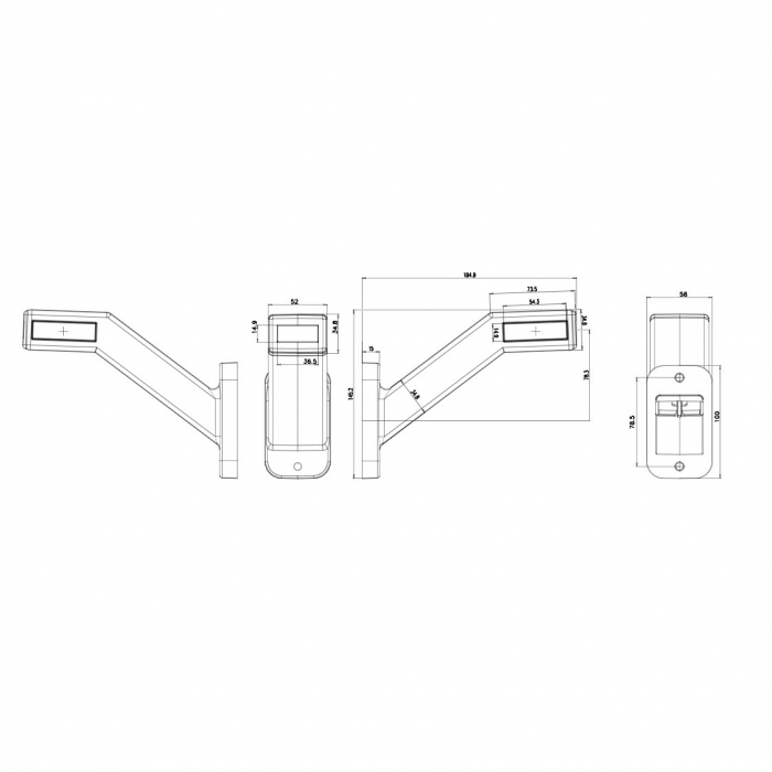 Set Lampi Gabarit, Stanga si Dreapta, LED, Neon Efect, 3 Functii, 12-24V, 18.4cm [3]