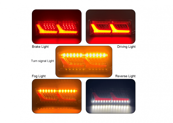 Set lampi LED 12V-24V cu semnalizare dinamica Neon efect dimensiuni 32x13cm [2]