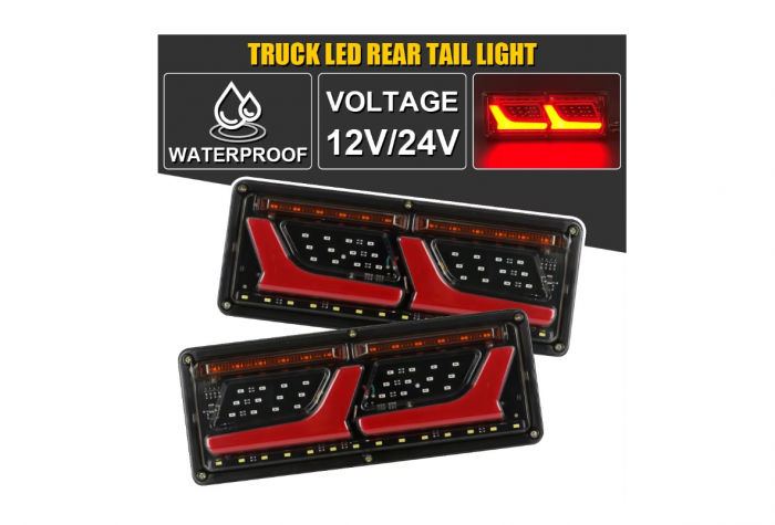 Set lampi LED 12V-24V cu semnalizare dinamica Neon efect dimensiuni 32x13cm [1]