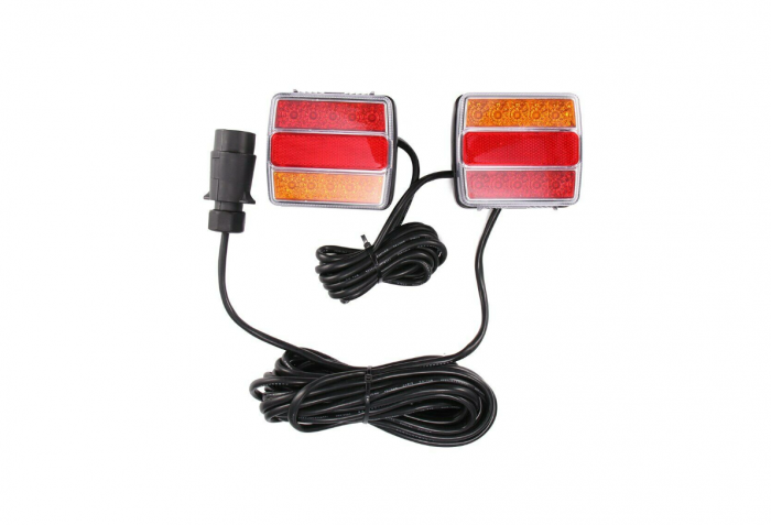 Set lampi LED magnetice pentru remorca, fisa 7 pini 12 V 5 Functii [4]