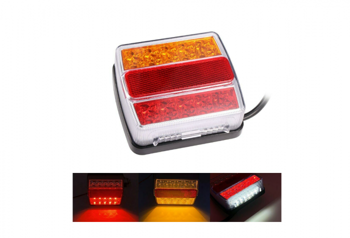 Set lampi LED magnetice pentru remorca, fisa 7 pini 12 V 5 Functii [5]