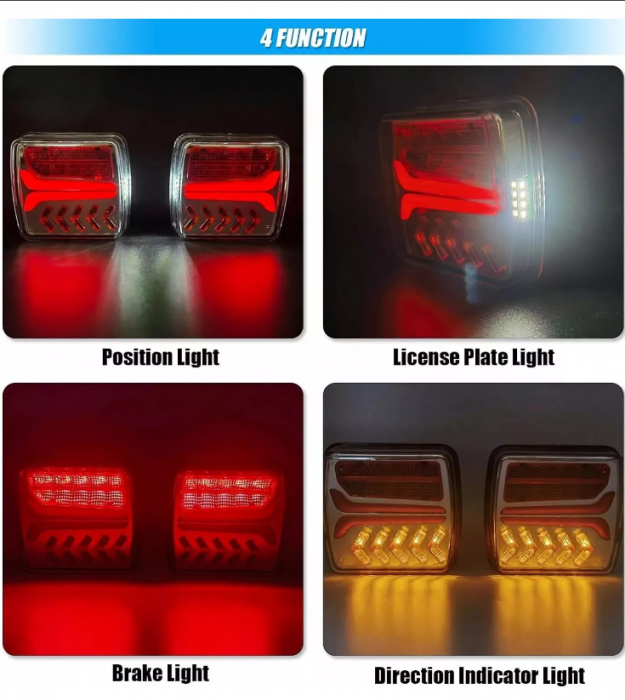 Set lampi remorca LED 12-24V cu magnet si control wireless, baterie 3.7V/2000mAh [3]