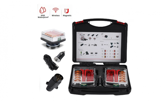 Set lampi remorca LED 12-24V cu magnet si control wireless, baterie 3.7V/2000mAh [2]