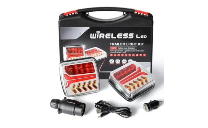 Set lampi remorca LED 12-24V cu magnet si control wireless, baterie 3.7V/2000mAh [1]