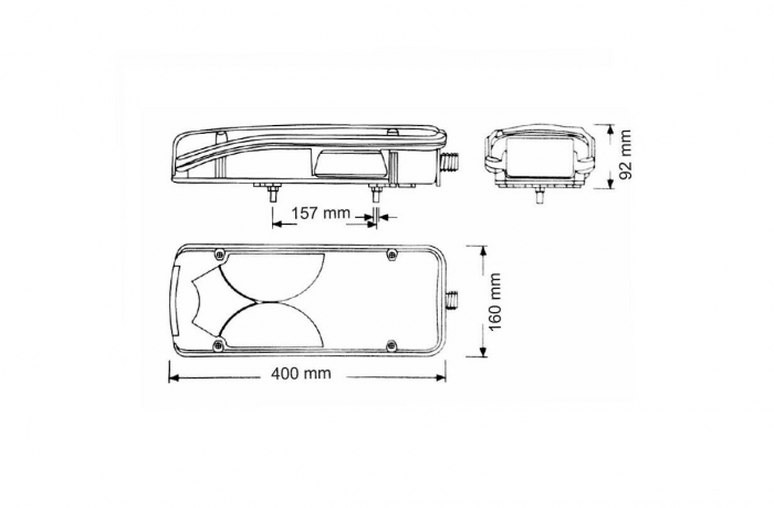 Set lampi stop auto cu priză cu 6 pini și becuri Lumini spate 12V -24V Daf, Scania, Volvo, Mercedes, Man [4]