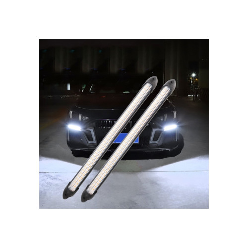 Set lumini LED DRL cu functie de semnalizare dinamica 12V lungime 28cm [2]