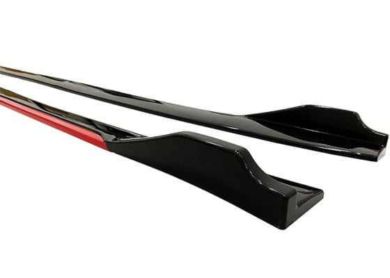 Set prelungiri ornament praguri laterale tuning ( negru lucios + rosu ) [5]