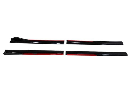 Set prelungiri ornament praguri laterale tuning ( negru lucios + rosu ) [2]