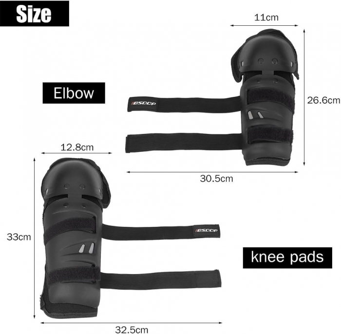 Set protectii de Genunchi/Coate pentru motocicleta – negre [3]