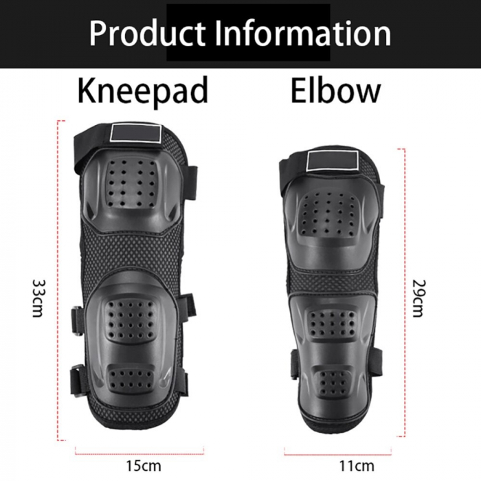 Set protectii de Genunchi/Coate pentru motocicleta – negru [2]