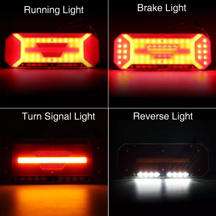 Set lampa LED Stanga si Dreapta cu efect de neon și semnalizare intermitentă dinamică, cu 5 funcții, 12-24V, 345mm X 130mm [7]