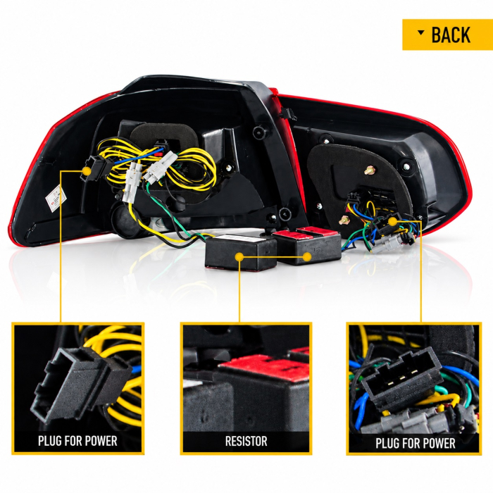 Set stopuri GTI FULL LED pentru Volkswagen Golf 6 VI MK6 Hatchback 2008-2013, GTI R20, semnalizare dinamica, Rosu [8]