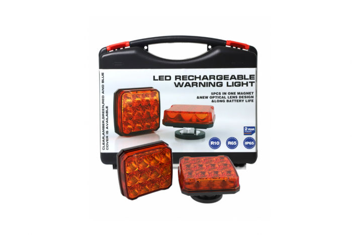 Set stroboscoape cu magnet 12v 24v Led portocaliu cu 12 moduri [2]