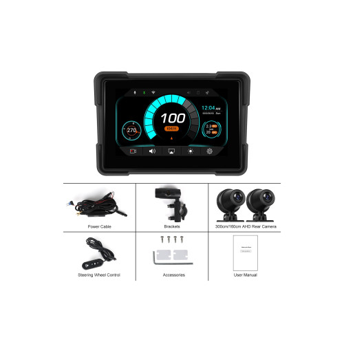 Sistem camera DVR motocicleta cu ecran 5 inch si camera fata spate [5]