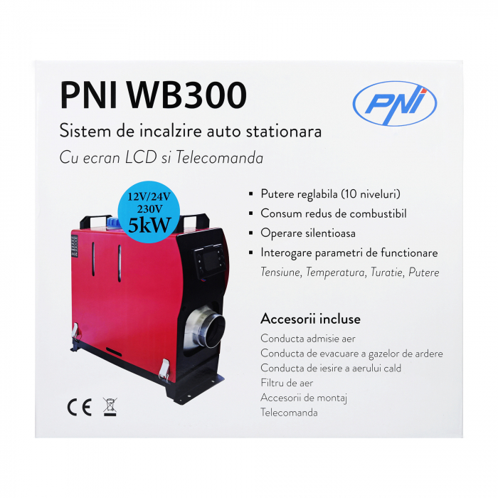 Sistem de incalzire auto stationara PNI WB300 Diesel 5kW 12V, 24V, 230V, 10 niveluri de putere sirocou [8]