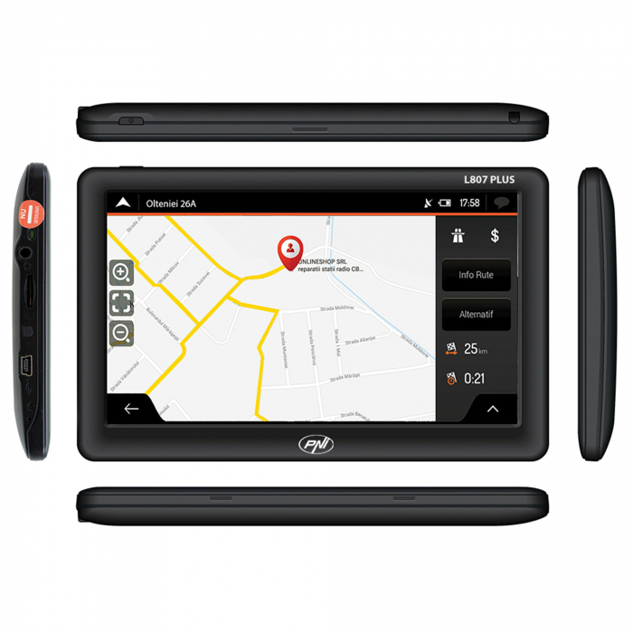 Sistem de navigatie GPS PNI L807 PLUS ecran 7 inch, 800 MHz, 256MB DDR, 8GB cu sticky Pad Blue inclus [2]