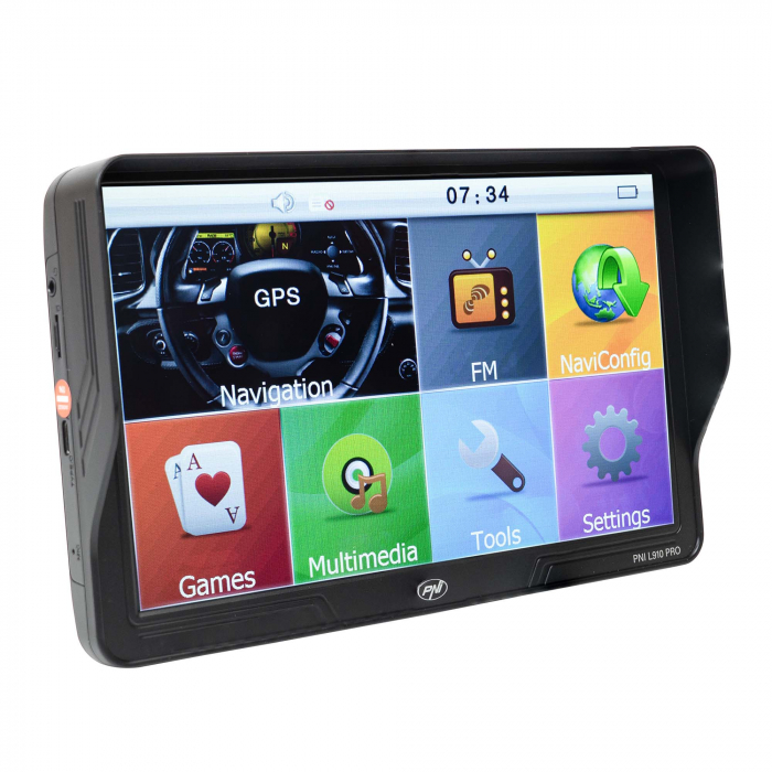 Sistem de navigatie GPS PNI L910 PRO cu parasolar, 9 inch, 800 MHz, 512MB DDR, 16GB memorie interna, FM transmitter, negru [11]